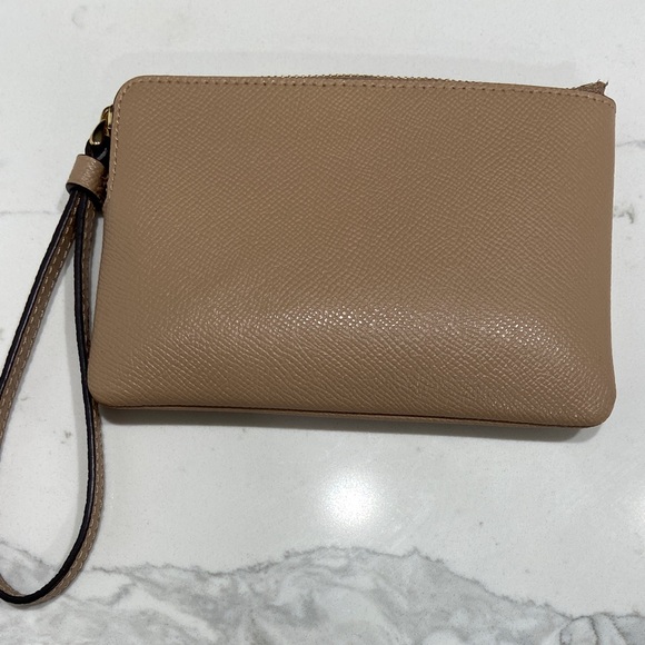 Coach Taupe Corner Zip Wristlet - Picture 4 of 5